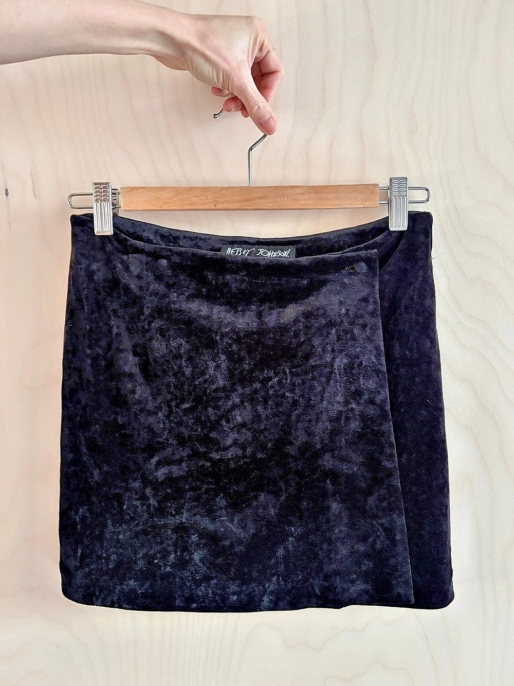 Betsey Johnson 90’s Velvet Mini Wrap Skirt Size Small